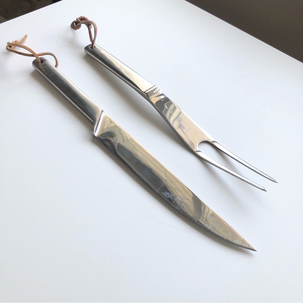 Etco Italy Stainless Steel Carving Knife and Fork Set